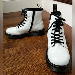 DR MARTENS Doc‎ Docs 1460 White Leather Boots Combat Grunge Lace Up Smooth Y2K 5